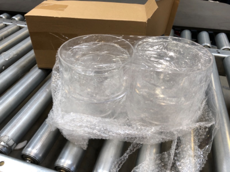 Photo 1 of Jerify 12 Pcs Acrylic Riser Round Display Nesting Riser Clear Cylinder Pedestal Stands for Parties Figure Display Shelf for Cake Food Jewelry Party Table Decor, 5.9 Inch 5.1 Inch 3.5 Inch Diameter