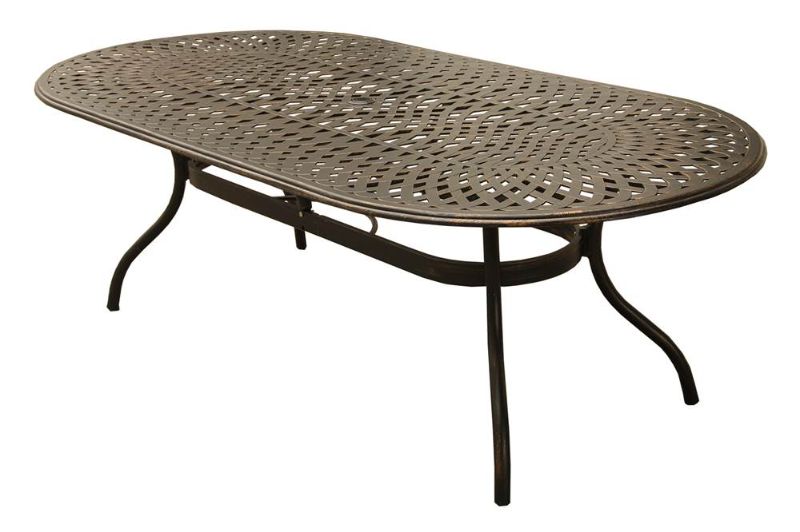 Photo 1 of 95" Oval Modern Outdoor Mesh Lattice Aluminum Dining Table - Bronze - Oakland Living
