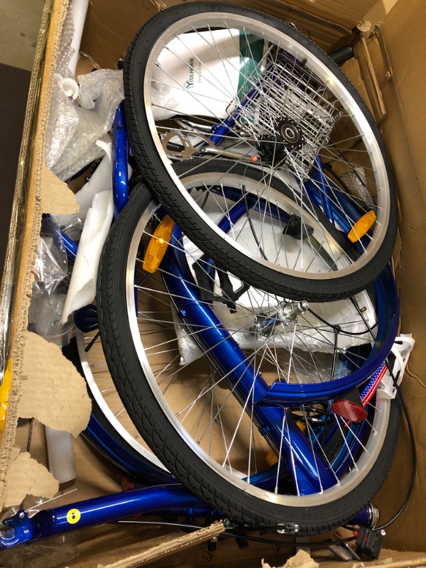 Photo 2 of not complete selling parts ONLY YITAHOME 7 Speed Adult Tricycle, 24 & 26 Inch 3 Wheel Bikes, Trike Bike for Adults with Removable Baskets, Cruiser Bike for Seniors Women Men Shopping Picnic Outdoor Sports Royal Blue 26" wheel/7 speed