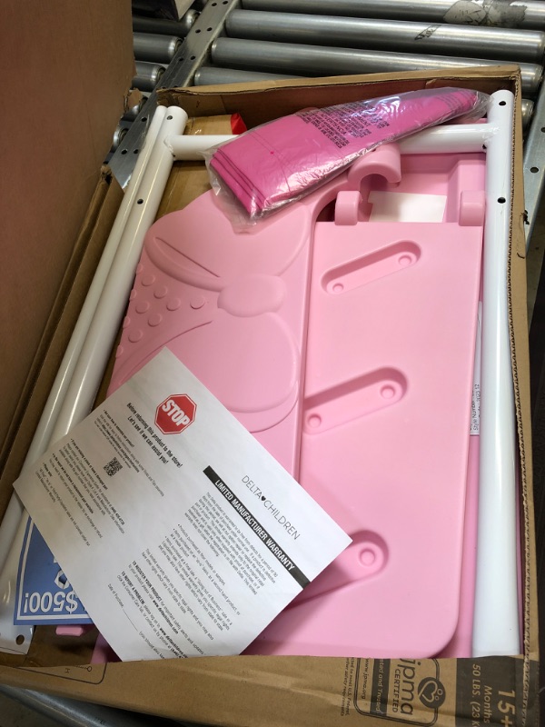 Photo 1 of Delta Children - Minnie Mouse 3D Toddler Bed, Pink + Simmons Kids Silver Nights Dual Sided 2-Stage Baby Crib Mattress (Bundle) Minnie Mouse Bed