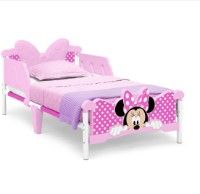 Photo 1 of Delta Children - Minnie Mouse 3D Toddler Bed, Pink + Simmons Kids Silver Nights Dual Sided 2-Stage Baby Crib Mattress (Bundle) Minnie Mouse Bed