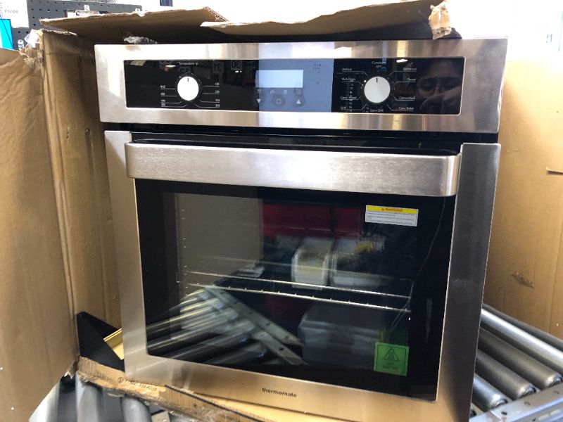 Photo 2 of 24 Inch Single Wall Oven, thermomate 2.3Cu.ft. Total Capacity Electric Built-in Oven with 9 Cooking Functions in Stainless Steel, Sensor Touch Control, Silver 24''-9S