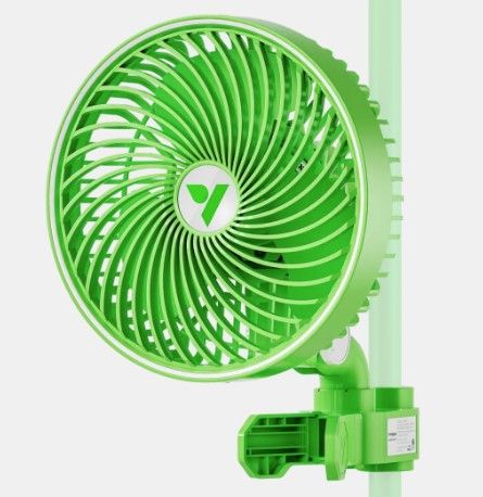Photo 1 of AeroWave E6 Clip-on Fan, EC Motor, Auto Oscillation Fan, Air Circulator For Grow Tent, Green

