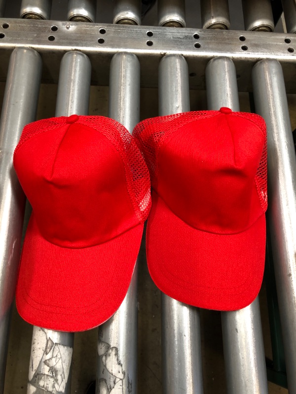 Photo 1 of 2 pack mesh red baseball caps 