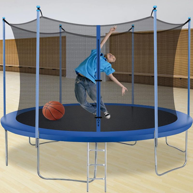 Photo 1 of 12FT Trampoline with Enclosure Net Outdoor Jump Rectangle Trampoline