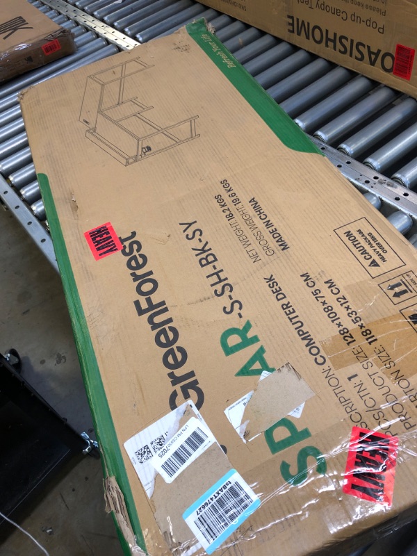 Photo 1 of GreenForest L Shaped Desk with Power Outlets, 50.4 Inches Reversible Small Corner Computer Desk with Monitor Stand, Home Office Gaming Desk with Headphone Hook, Cup Holder, Black Black Small