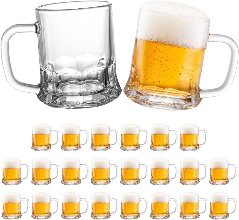 Photo 1 of Mini Beer Mug, 5oz Mason Beer Mug Glass Beer Steins Tasting Glasses for Freezer, Heavy Base Beer Sampler Shots Glasses, Beverage Drinking Glasses with Handle 