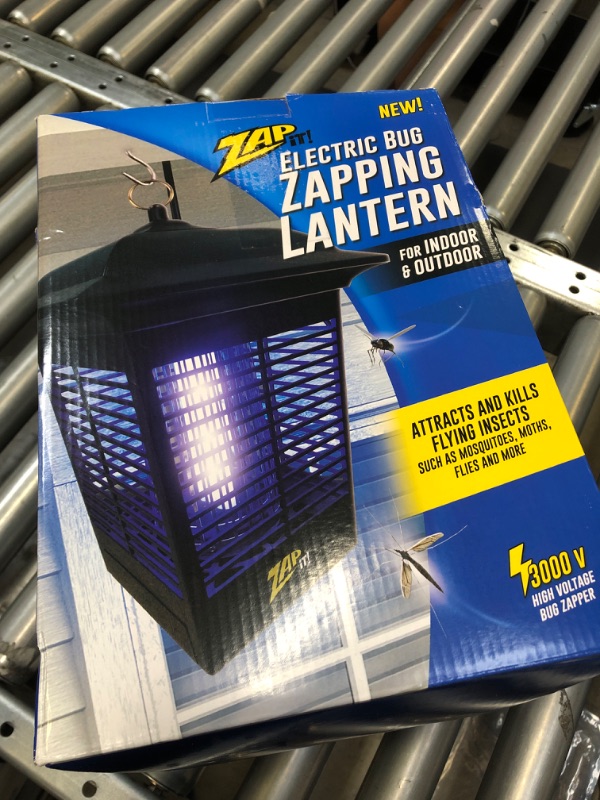 Photo 2 of ZAP IT! Electric Bug Zapper Lantern - Indoor and Outdoor Plug-in 360 Degree Mosquito Control, Insect and Fly Killers | UV Light and Electric Shock Mosquito Killer Lamp | Includes Bug Collector