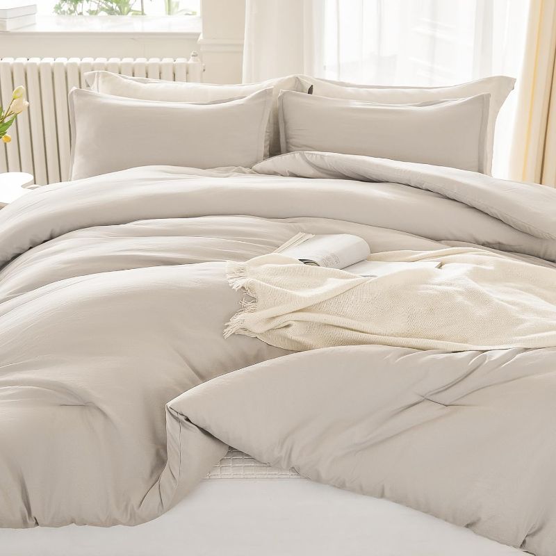 Photo 1 of  Linen Grey Comforter  All Season Fluffy Bed 
