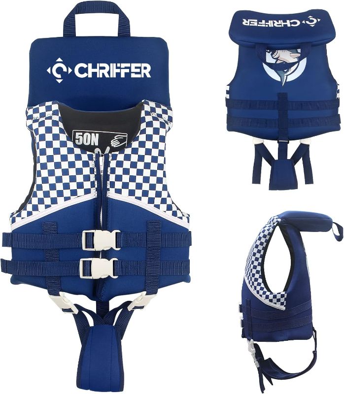 Photo 1 of Chriffer Kids Swim Vest Life Jacket for 20-70 Pounds Boys and Girls, Zipper Style Easy On and Off, Floatation Life Jacket for 2, 3, 4, 5, 6, 7, 8 Years Old Beach Pool Water Park
 