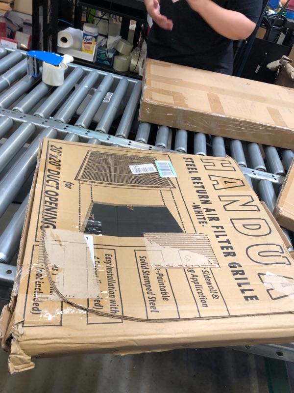 Photo 1 of 20"W x 20"H [Duct Opening Measurements] Steel Return Air Filter Grille [Removable Door] for 1-inch Filters | Vent Cover Grill, White | Outer Dimensions: 22 5/8"W X 22 5/8"H for 20x20 Duct Opening Duct Opening style: 20 Inchx20 Inch