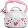 Photo 1 of Paris Hilton Whistling Stovetop Tea Kettle, Stainless Steel with Iridescent Heart Design, Soft Touch Handle, 2.5-Quart, Iridescent