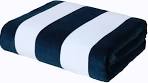 Photo 1 of Exclusivo Mezcla 4-Pack 100% Cotton Oversized 35"x70" Cabana Stripe Beach Towels, Super Absorbent Soft Plush Pool Towel, Bath Towel (Dark Navy) Dark Navy 35''x70''