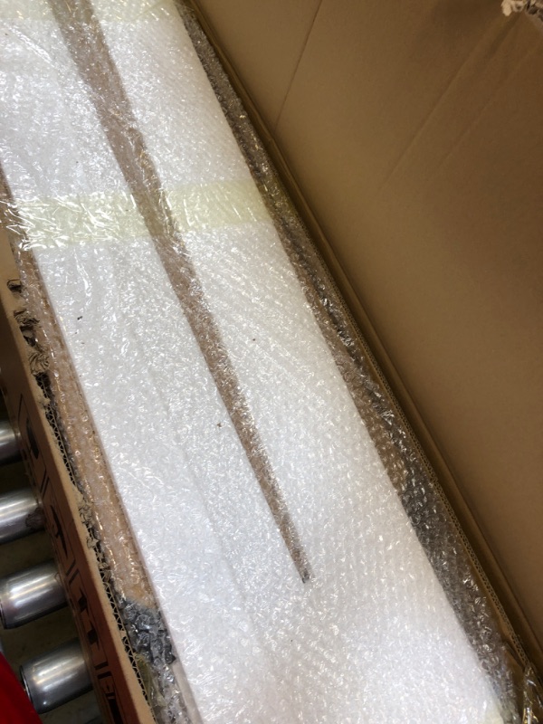 Photo 1 of 42in x 84in Barn Door with 7FT Hardware Kit Included, 5-Panel Frosted Glass, Waterproof, Easy Assembly with Pre-Drilled Holes - Fit Max Opening 40in x 82in, Oak 42"x84" Door+7' Track Kit Oak