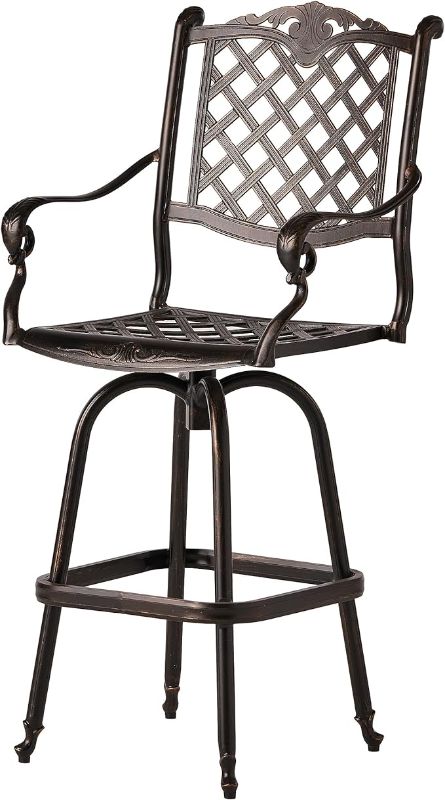 Photo 1 of Christopher Knight Home Avon Outdoor Cast Aluminum Bar Stools, , Shiny Copper