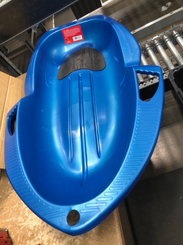 Photo 1 of **HOLE FOR ROPE IS BROKEN**
Paricon Flexible Flyer 39" Spitfire Lightweight Kids Downhill Snow Sled with Tow Rope & Handles, Ages 4 And Up, Easy to Carry Up Hills, Blue