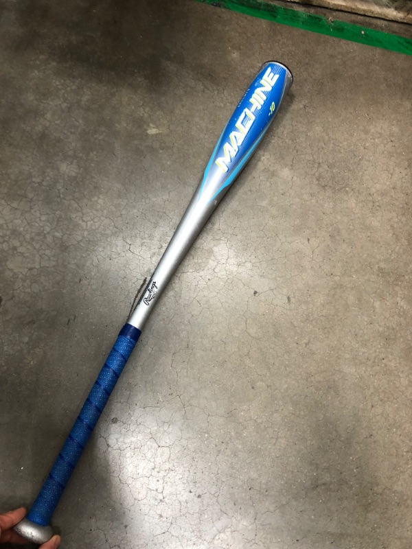 Photo 2 of **BAT HAS SLIGHT WARP**
Rawlings | Machine Baseball Bat | USA | -10 Drop | 2 5/8" Barrel | 1 Pc. Alloy
