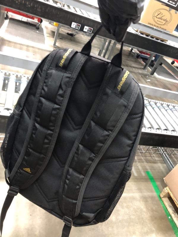 Photo 3 of **ALL ZIPPERS FUNCTIONAL, SMALL TEAR , SEE PHOTO**
adidas Excel 6 Backpack, Black/GoldMetallic, One Size One Size Black, Gold