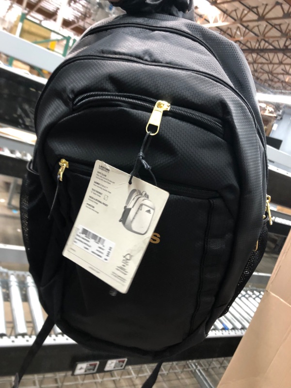 Photo 2 of **ALL ZIPPERS FUNCTIONAL, SMALL TEAR , SEE PHOTO**
adidas Excel 6 Backpack, Black/GoldMetallic, One Size One Size Black, Gold