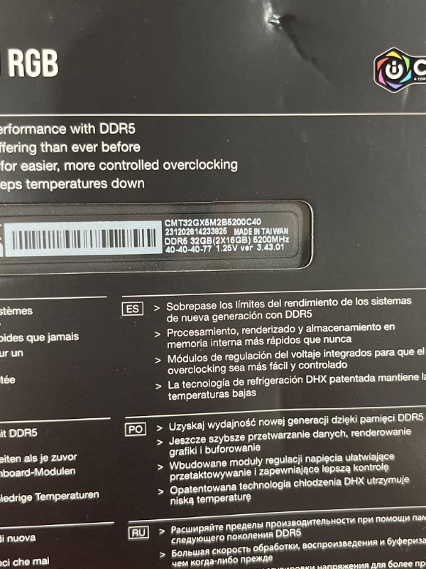 Photo 2 of CORSAIR DOMINATOR PLATINUM RGB DDR5 RAM 32GB (2x16GB) 5200MHz CL40 Intel XMP iCUE Compatible Computer Memory - Black (CMT32GX5M2B5200C40) 32GB (2x16GB) Black