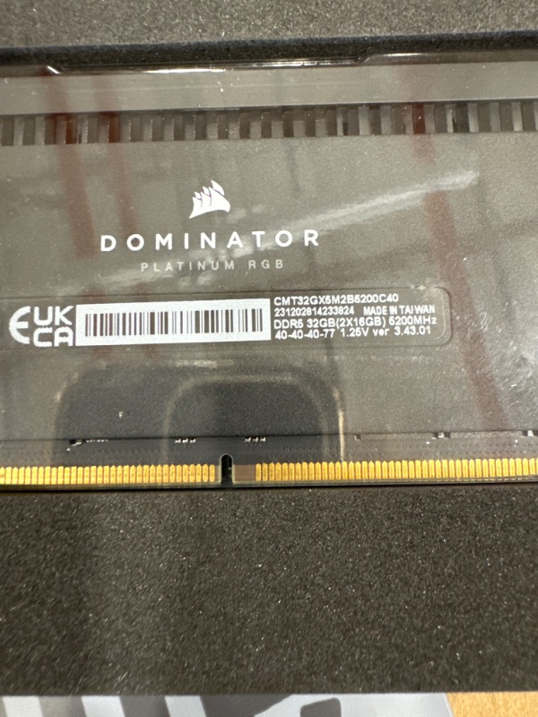 Photo 3 of CORSAIR DOMINATOR PLATINUM RGB DDR5 RAM 32GB (2x16GB) 5200MHz CL40 Intel XMP iCUE Compatible Computer Memory - Black (CMT32GX5M2B5200C40) 32GB (2x16GB) Black