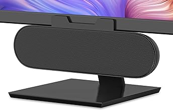 Photo 1 of Computer Speakers for Desktop Monitor,Single USB Speakers for Desktop PC,Laptop Speaker with Loud Sound,Volume Control Easily Clamps to Monitors(USB-C to USB Adapter Included) (Black)