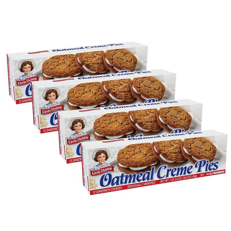 Photo 1 of ** Best BY :  July 3 2024 ** Little Debbie's Oatmeal Crème Pies, 4 Boxes, 12 Pies Per Box Pack of 2
