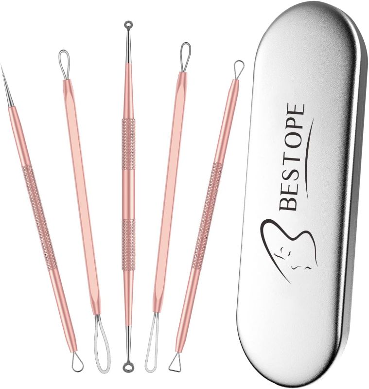 Photo 1 of Blackhead Remover Tool, Pimple Popper Tool Kit, Blackhead Extractor Tool for Face, Extractor Tool for Comedone Zit Acne Whitehead Blemish, Stainless Steel Extraction Tools
