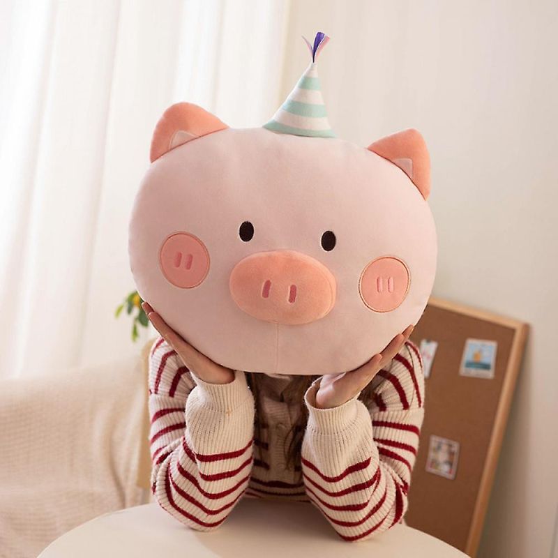 Photo 1 of ARELUX 18in Soft Pig Anime Plush Pillow Cute Piggy Stuffed Animal Plush Toy with Birthday Hat Kawaii Plushies Room Decor Party Decorations Gifts for Kids Christmas