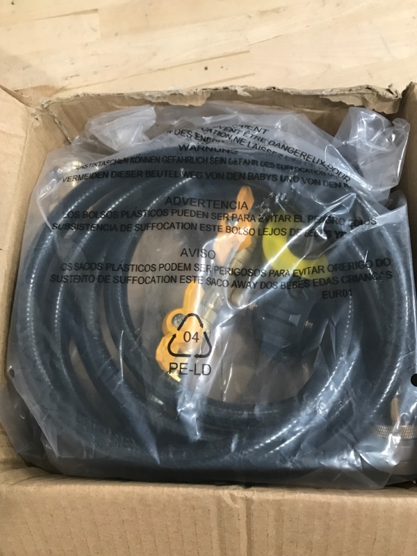 Photo 2 of Alloxity 5FT Propane Splitter Hose 2 Way with Shut Off Valve,Converter fit for Camp Buddy Heaters,Weber Blackstone Griddle Grill,Coleman Stove,Weed Torch,1LB Portable Appliance to QCC1 5-40lb Tank