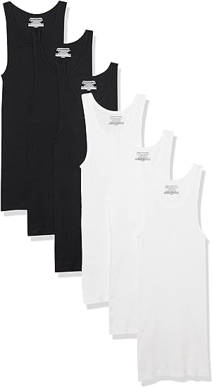 Photo 1 of Amazon Essentials Men's Tank Undershirts, Pack of 6 SIZE MEDIUM
