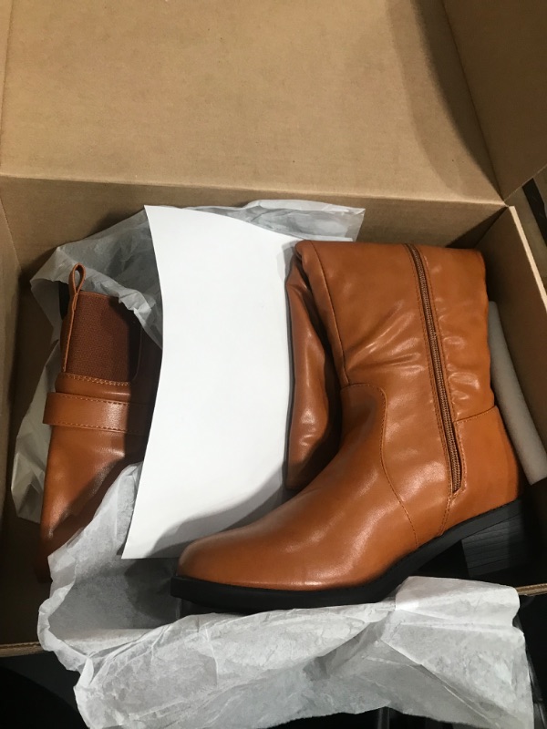 Photo 1 of Rollda Women's Slouchy Knee High Boots Pull On Flat Boots Side Zipper Fall Boots for Women 11 Brown Riding