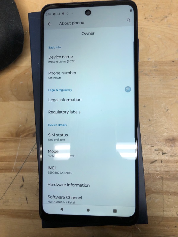 Photo 2 of Motorola Moto G Stylus | 2022 | 2-Day battery | Unlocked| Made for US by Motorola | 6/128GB | 50MP Camera | Twilight Blue
