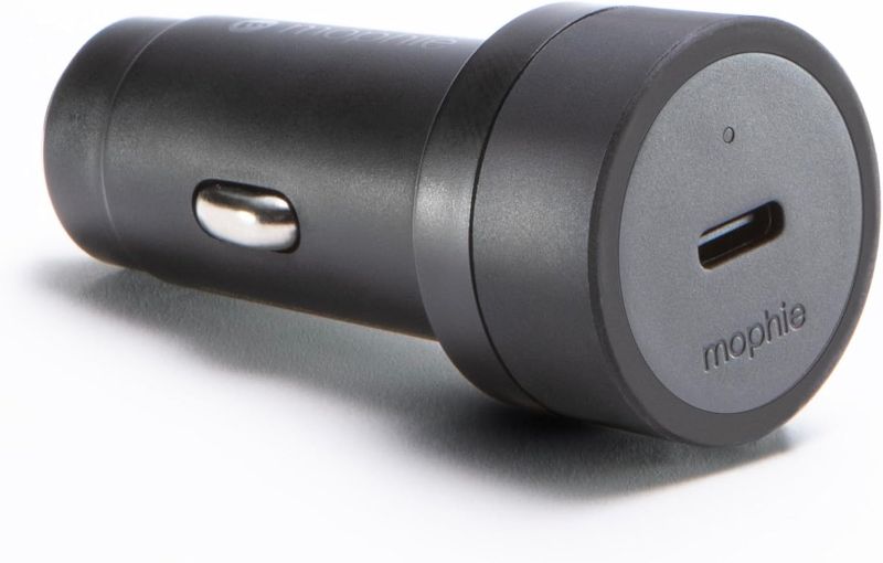 Photo 1 of mophie 18W USB-C Car Charger - Eco-Friendly Fast Charging for Devices, LED Indicator, Universal AUX Compatibility
