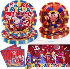 Photo 1 of 41Pack Circus Birthday Party Supplies, Circus Birthday Decorations Include 20pcs Circus Plates, 20pcs Napkins, 1pc Waterproof Tablecloth for Boys and Girls Circus Party Decorations