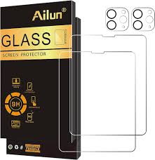 Photo 1 of Ailun 2 Pack Screen Protector for iPad Pro 12.9 2022 6th & 2021 5th 2020 4th Generation + Camera Lens Protector,Tempered Glass Anti-Scratch Case Friendly, Compatible with Face ID Apple Pencil