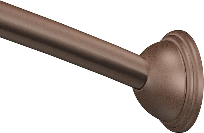 Photo 1 of 42 to 72-Inch Adjustable Length Fixed Mount Single Curved Shower Rod, Old World Bronze