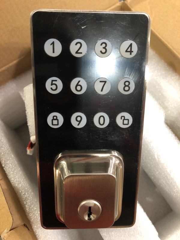 Photo 2 of (silver)(see all images) Electronic Keypad Deadbolt Door Lock, Contemporary Keyless Entry Door 