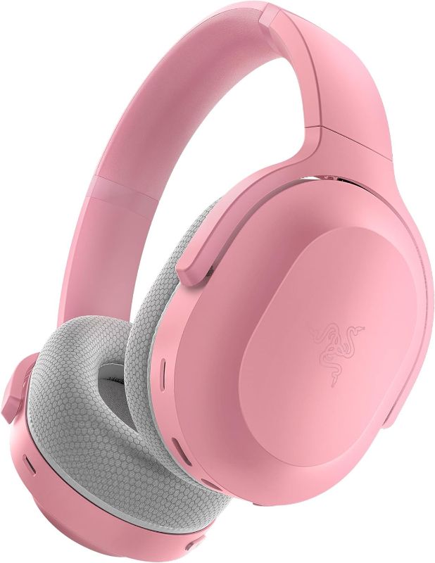 Photo 1 of Razer Barracuda Wireless Gaming & Mobile Headset (PC, Playstation, Switch, Android, iOS): 2.4GHz Wireless + Bluetooth - Integrated Noise-Cancelling Mic - 50mm Drivers - 40 Hr Battery - Quartz Pink
