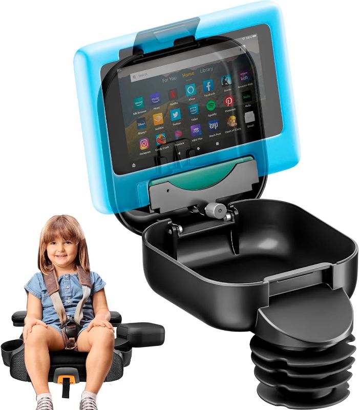 Photo 1 of Integral Kids Console for Car Seat - Upgraded Car Organizer for Kids Adjustable Tablet Mount - Car Seat Cup Holder Console with Storage Container - Roadtrip Essentials for Kids - Standard Base
