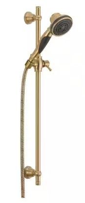 Photo 1 of 3-Spray Patterns Wall Mount Handheld Shower Head 1.75 GPM in Champagne Bronze