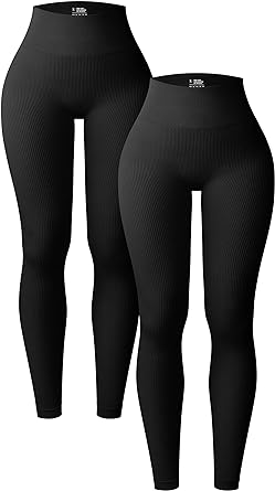 Photo 1 of 
OQQ Women's 2 Piece Yoga Leggings Ribbed Seamless Workout High Waist Athletic Pants
(OLive) (grey)
Size Medium