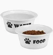 Photo 1 of  Set of 1 Ceramic Dog Cat Bowl Set, Pet Porcelain Food and Water Feeder Dish Bowls with Anti Slip Band, Dishwasher and Microwave Safe (Small)
Size:Small