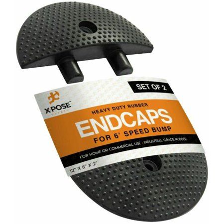Photo 1 of End Cap - Rubber Speed Hump Cover with Modular Interlocking Design, 8in X 12in X 2 in , 2PK