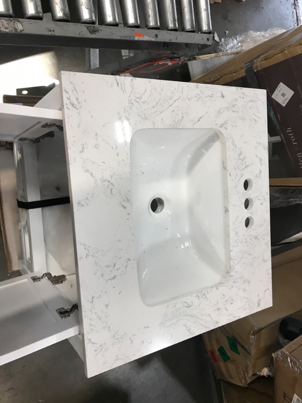 allen + roth Crest Hill 24-in White Undermount Single Sink Bathroom ...