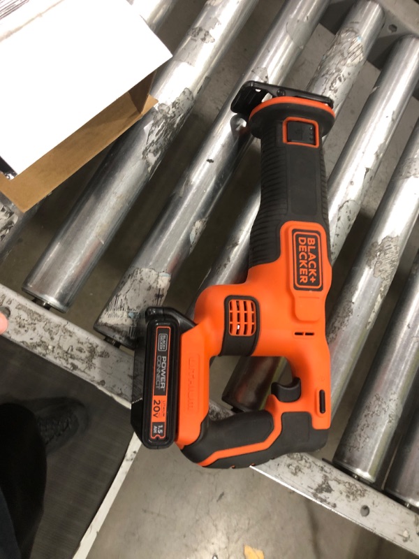 Photo 2 of **MISSING CHARGER AND THE BLADE**  Black & Decker BDCR20C 20V MAX Brushed Lithium-Ion Cordless Reciprocating Saw Kit (1.5 Ah)