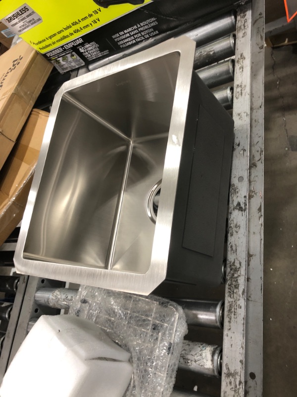 Photo 2 of 10 Inch Bar Sink Undermount - VASOYO 10"x18" Undermount Wet Bar Prep Kitchen Sink 16 Gauge Stainless Steel Single Bowl Bar and RV Sink Tight Radius Outdoor Undermount Bar Sink with Bottom Grid & Drain 10"x 18"x 8 Stainless Steel