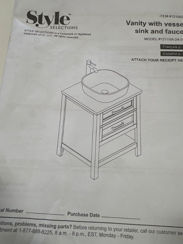 Photo 1 of damaged wood, view photos for detail
style vanity with vessel sink and faucet