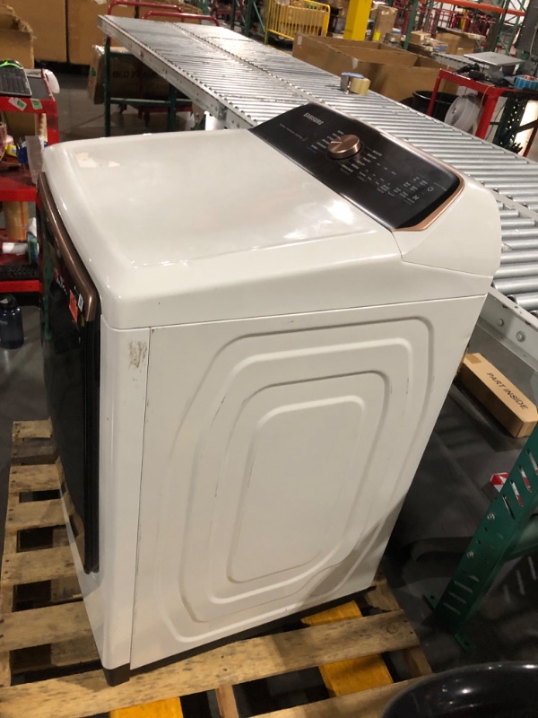 Photo 9 of ***USED - SCRATCHED AND DENTED - MISSING PARTS - UNTESTED - SEE COMMENTS***
Samsung 7.4 cu. ft. vented Smart Gas Dryer with Steam Sanitize+ in Ivory