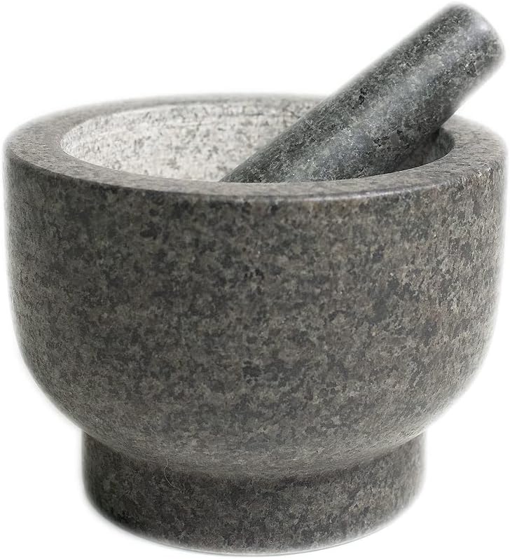 Photo 1 of **SEE NOTES**Cilio by Frieling Goliath Natural Granite Mortar and Pestle Set, Grinder for Spices and Seeds, 5 Inches Tall
